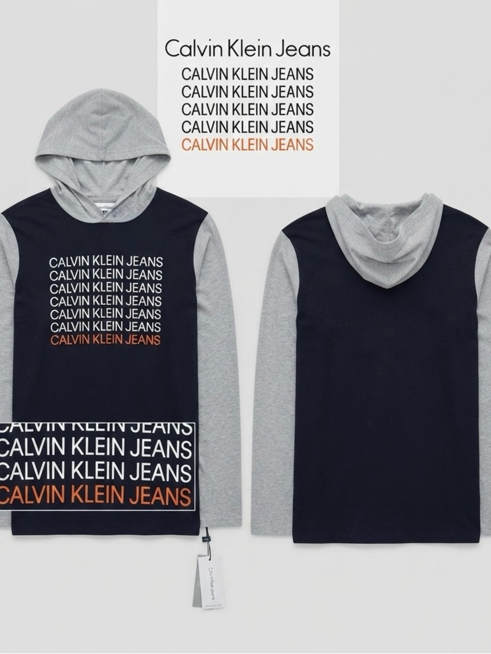 NWT Calvin Klein Jeans Hoodie Long Sleeve Top